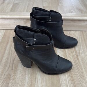Rag & Bone Black Leather Ankle Booties